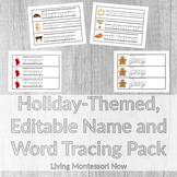 Holiday-Themed, Editable Name and Word Tracing Pack