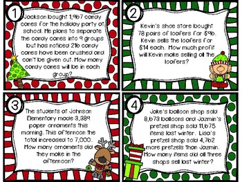 Holiday Themed Multi-Step Word Problems - teks 4.5A | TPT