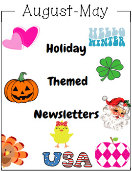 Preview of Holiday Themed Newsletters: August - May