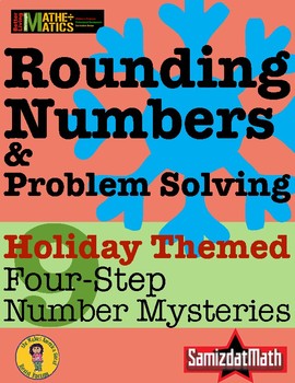 Holiday Themed Rounding Numbers Mystery Booklets: 9 Different Booklets!