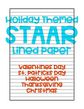 Preview of Holiday Themed STAAR Lined Paper