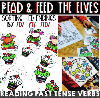 Preview of Sorting the Sounds of -ed ~ Reading Past Tense Verbs {Holiday Themed}
