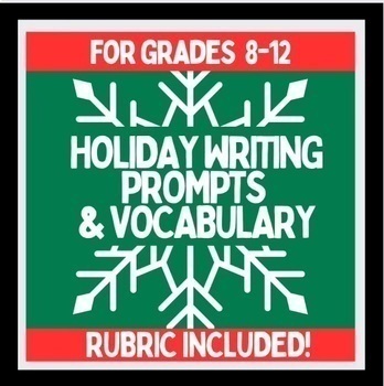 Preview of Holiday Vocabulary PPT. Lesson, Activities, Creative Writing Prompts, Printables