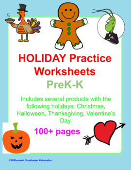 Preview of Holiday Tracing Matching Practice Prek Worksheets PDF