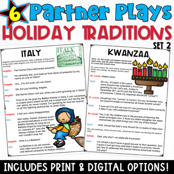 Preview of Holiday Traditions Around the World: Partner Plays and Worksheets SET 2 4th 5th