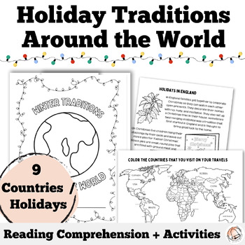 Preview of Holiday Traditions Around the World Reading Activities | Winter Holidays