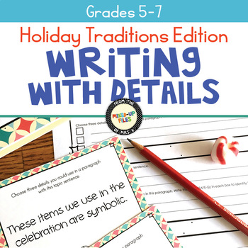 Preview of Holiday Traditions Writing Task Cards