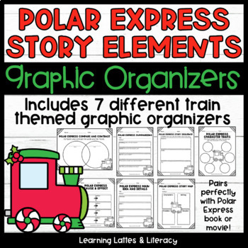 Preview of Holiday Train Story Elements Graphic Organizers December Reading Christmas Train