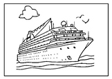 Holiday & Transport Pictures - Coloring in sheets
