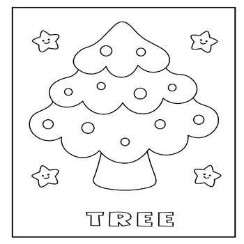 Holiday Tree Coloring Page : Tree Coloring Sheet- Printable Winter Activity