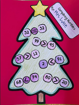 Preview of Holiday Tree - Comparing Numbers Craft