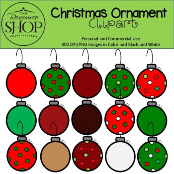 Holiday Tree Ornament Clip Art by The Resource Shop Around The Corner