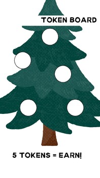 Holiday Tree & Ornament Themed Token Board (5 Tokens) - Visual Support