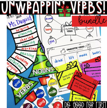 Preview of Holiday Verbs Bundle ~ Write the Room, Past and Present Sort, Sounds of -ed