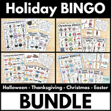 Holiday Vocabulary Bingo Game Activity Bundle for Speech &