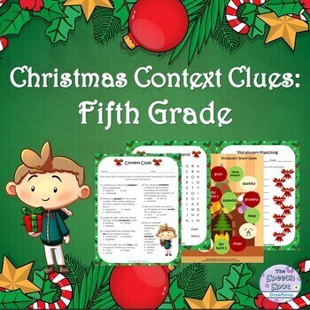 Preview of Holiday Vocabulary Context Clues Elementary Activities (Grade 5)