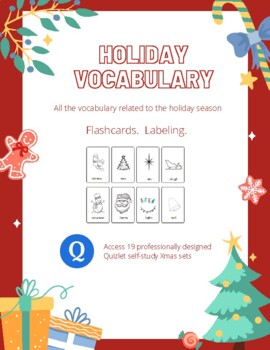 Preview of Holiday Vocabulary. ESL. EFL. ELA. Flashcards. Online.