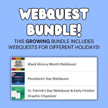 Preview of Holiday WebQuest GROWING BUNDLE!