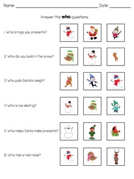 holiday wh question mini pack by the autism helper tpt
