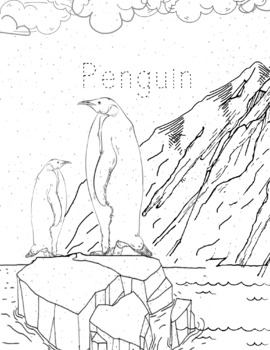 Preview of Holiday/Winter Animals Coloring Sheets (Emperor Penguin)