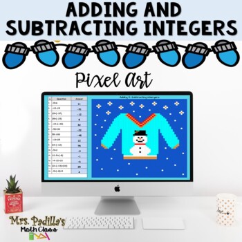 Preview of Holiday | Winter | Christmas Math Activity dding and Subtracting Integers 