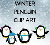 Holiday Winter Penguin Clip Art Commercial and Personal Use