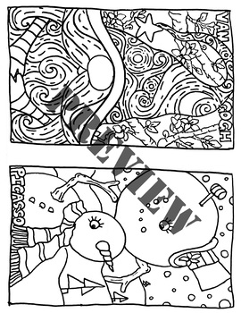 Preview of Holiday/Winter featuring Famous Artists Coloring Sheets