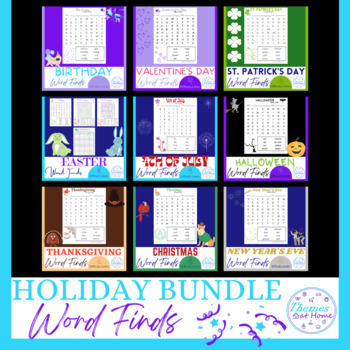 Preview of Holiday Word Finds Bundle