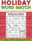 Holiday Word Match Worksheet