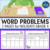 Holiday Word Problems Math Worksheets 4th Grade