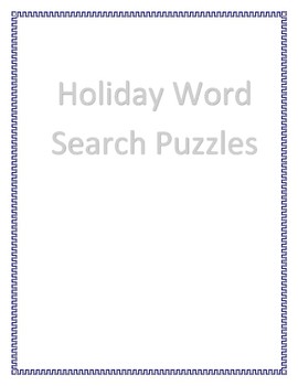 Preview of Holiday Word Search