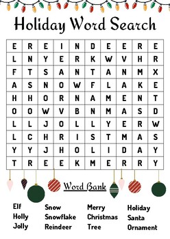 Holiday Word Search by Impactful History Help | TPT