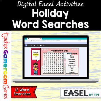 Preview of Holiday Word Search Easel Activity