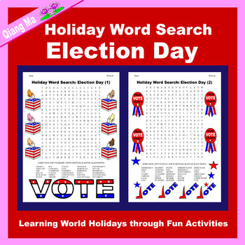 Preview of Holiday Word Search: Election Day