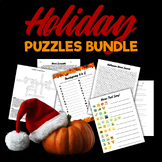 Holiday Word Search | Holiday Activities Bundle