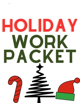Preview of Holiday Work Packet (NO PREP) Just print and go!