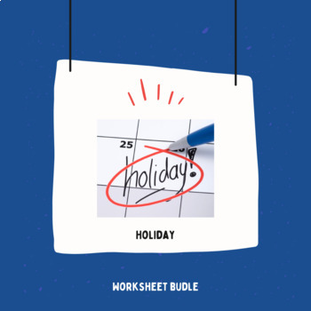 Preview of Holiday 15 Worksheet Bundle (Christmas, Thanksgiving, Valentine's Day, etc.)