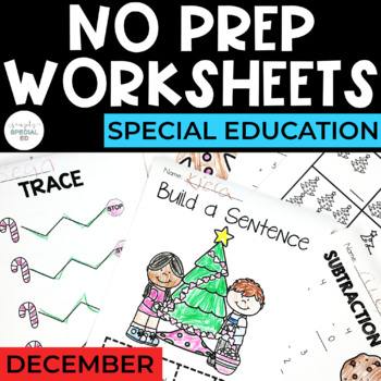 Preview of Holiday Worksheets | Basic Skills | No Prep Pack | Special Education