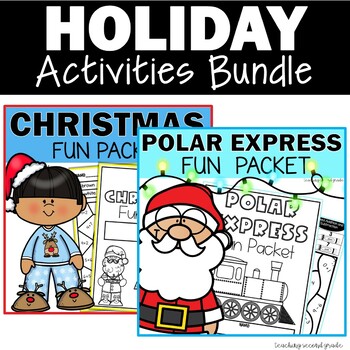 Preview of Holiday Math Worksheets - Polar Express and Christmas Activities and Worksheets