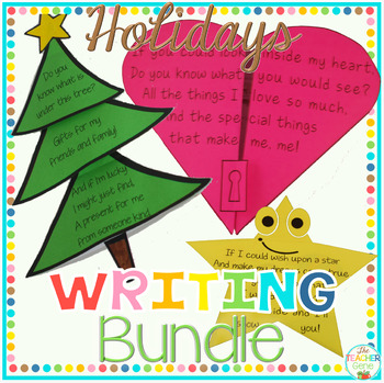 Preview of Holiday Writing Activities Bundle: Patrick's, Easter, Christmas, Valentine's.