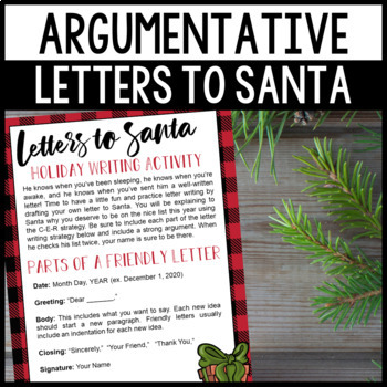 Preview of Holiday Writing Activity - Argumentative Letters to Santa