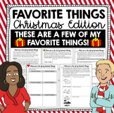 Christmas Writing Activity - My Favorite Things (Holiday Edition)