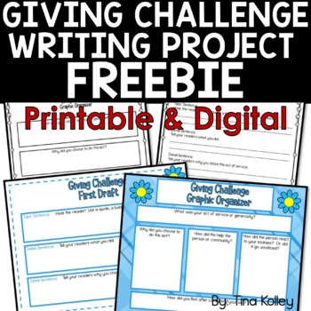 Preview of Giving Challenge | Writing Project | Upper Elementary | Digital and Print