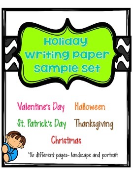 Preview of Holiday Writing Paper Sample Set FREE