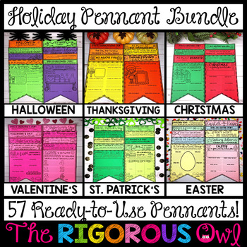 Preview of Holiday Writing Pennant Bundle