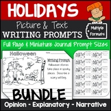 Holiday Writing Journal Prompts with Pictures/ Holiday Pic