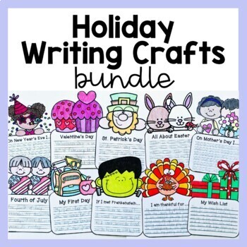 Preview of Holiday Writing Prompts and Crafts Bundle - Holiday Writing Craft