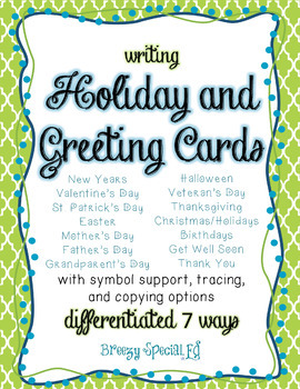 Preview of Holiday and Greeting Cards BUNDLE Differentiated - Special Ed / Autism