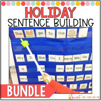 Preview of Holiday and Season Sentence Building Activity with Writing Pages Bundle