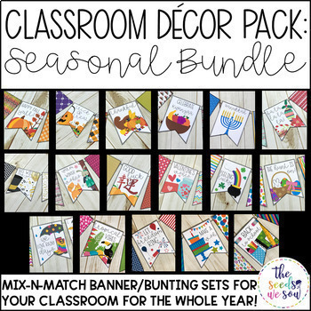 Preview of Holiday and Seasonal Classroom Decorations Bundle